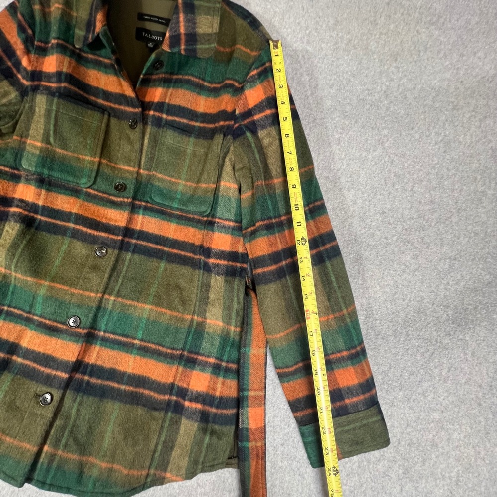 Talbots Plaid Shacket Coat Jacket Button Front Bl… - image 7